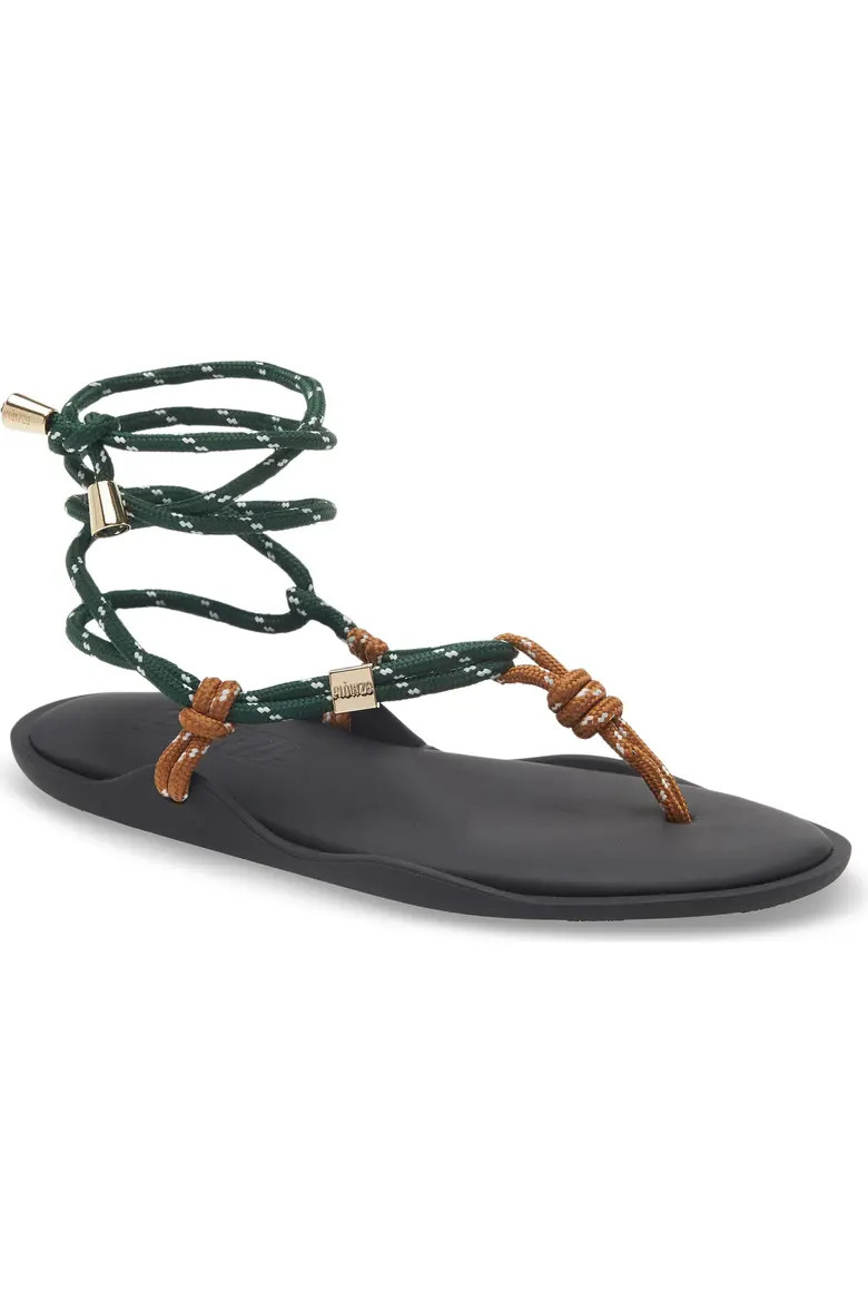 Lace-Up Ropes Water Repellent Thong Slide Sandal (Women) | Nordstrom | Nordstrom