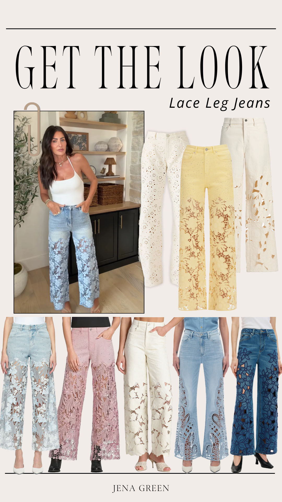 Get the Look | Lace Leg Jeans | Cut Out Jeans 

 #LTKootd #LTKSeasonal