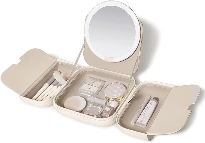 AMIRO M2 LumoCube Portable LED Bag Mirror with 5 Level Brightness, Makeup case Organizer with Mir... | Amazon (US)