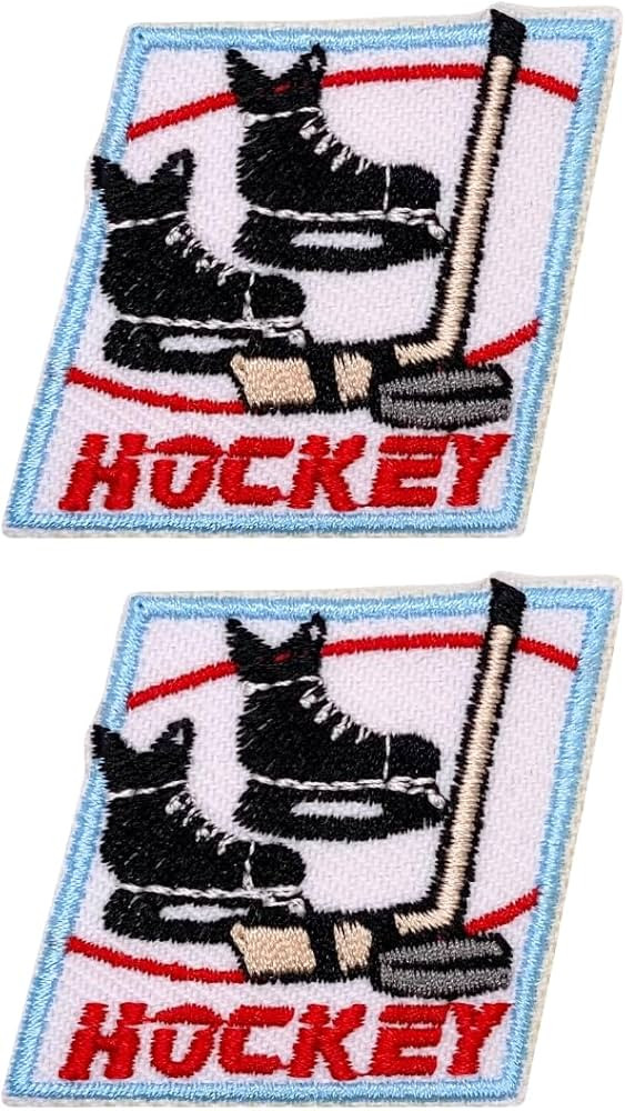 EMBROBOF Set of 2 Hockey Patches – 1.75 inches, Cool Colorful Bulk Hockey Iron On Patch – Emb... | Amazon (US)