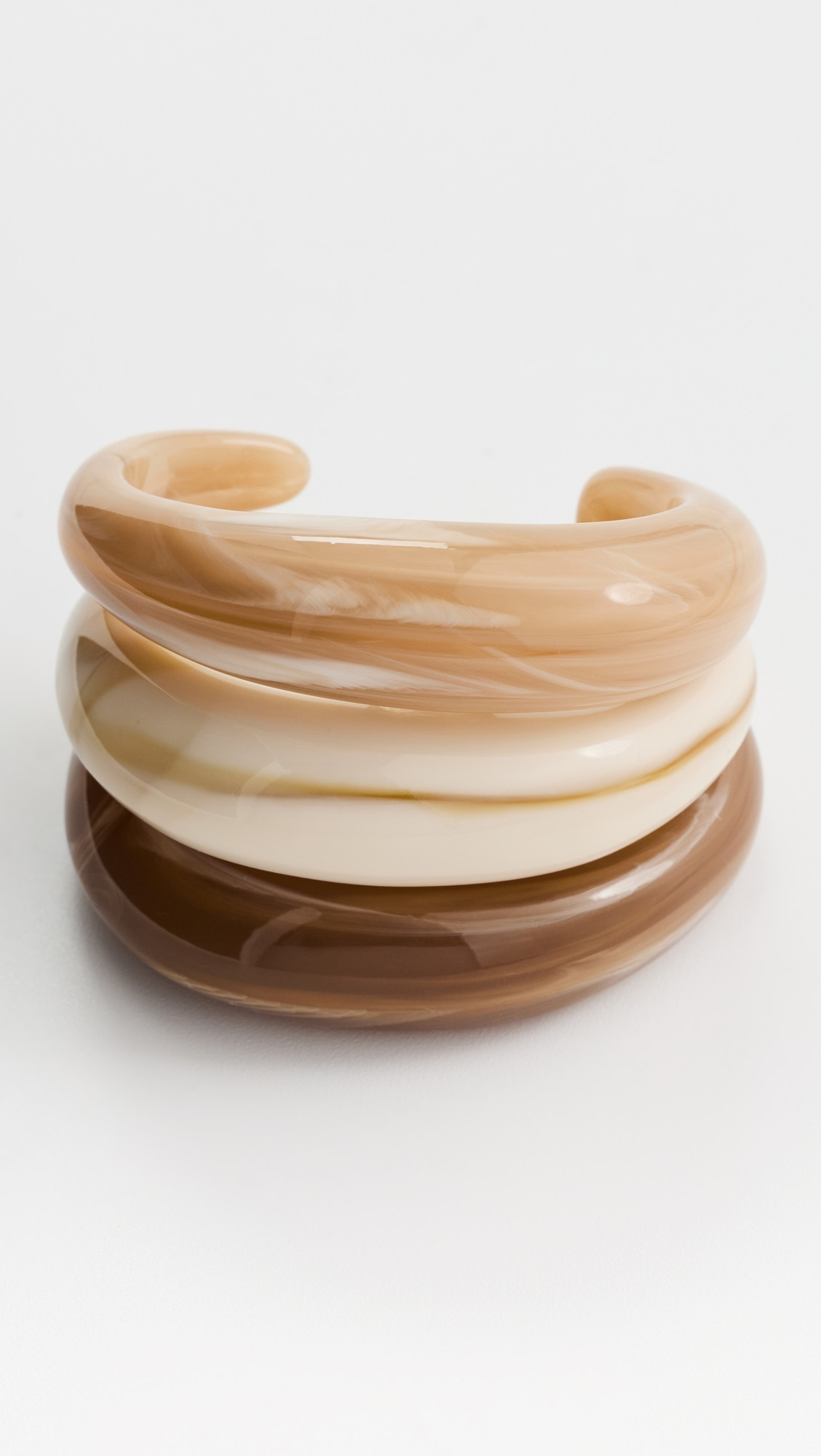 By Adina Eden Caramel Cream Resin Bangle Set Multi Color One Size | Shopbop