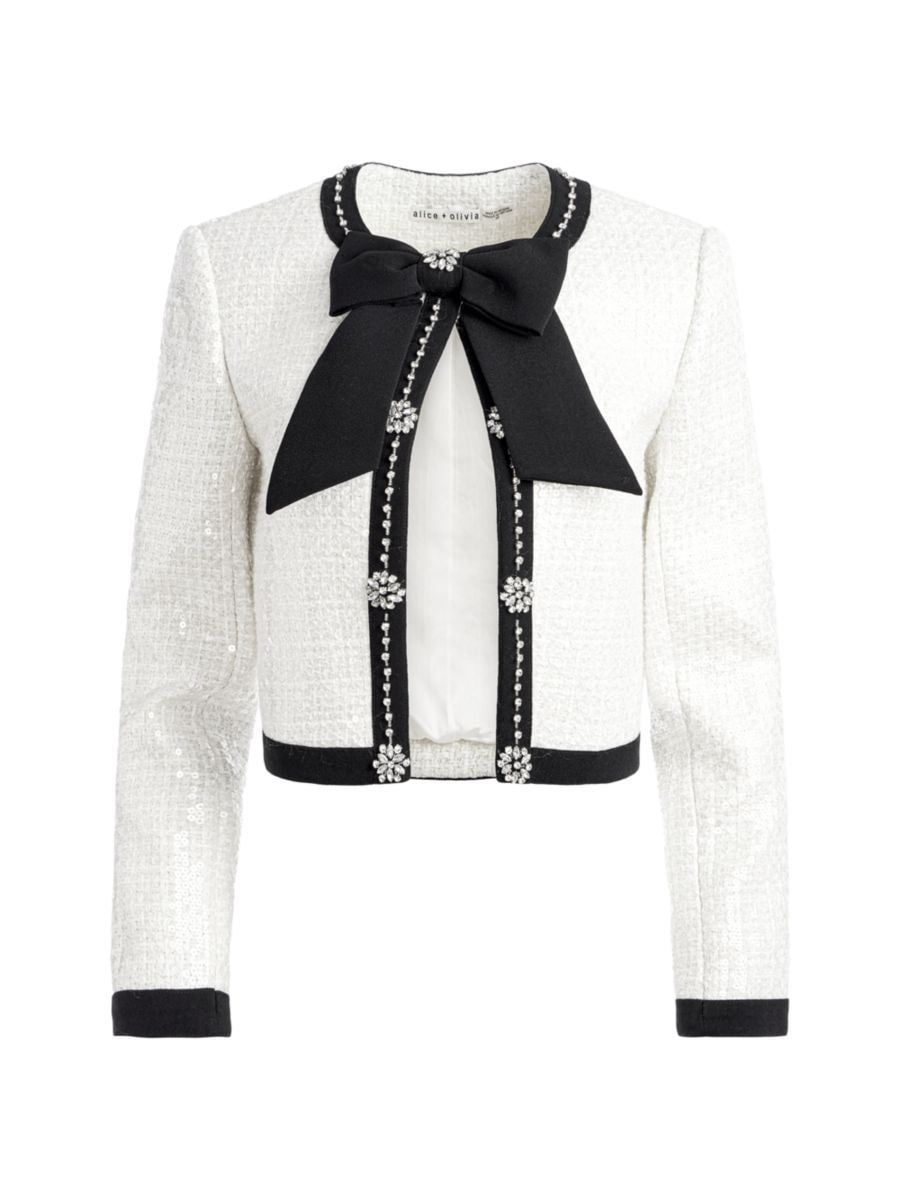 Shop Alice + Olivia Gwyneth Sequined Tweed Jacket | Saks Fifth Avenue | Saks Fifth Avenue
