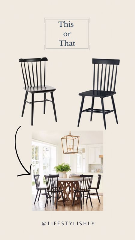 Splurge and save wooden dining chairs 

#LTKFind #LTKhome