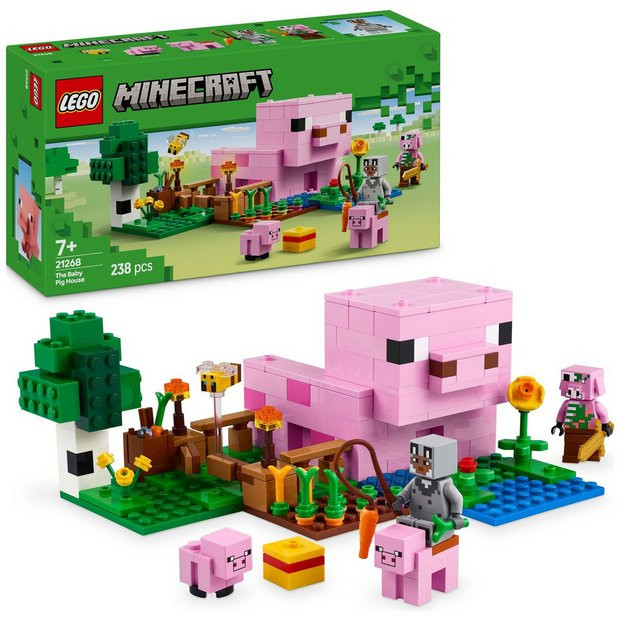 Buy LEGO Minecraft The Baby Pig House with Animal Toys 21268 | LEGO | Argos | argos.co.uk