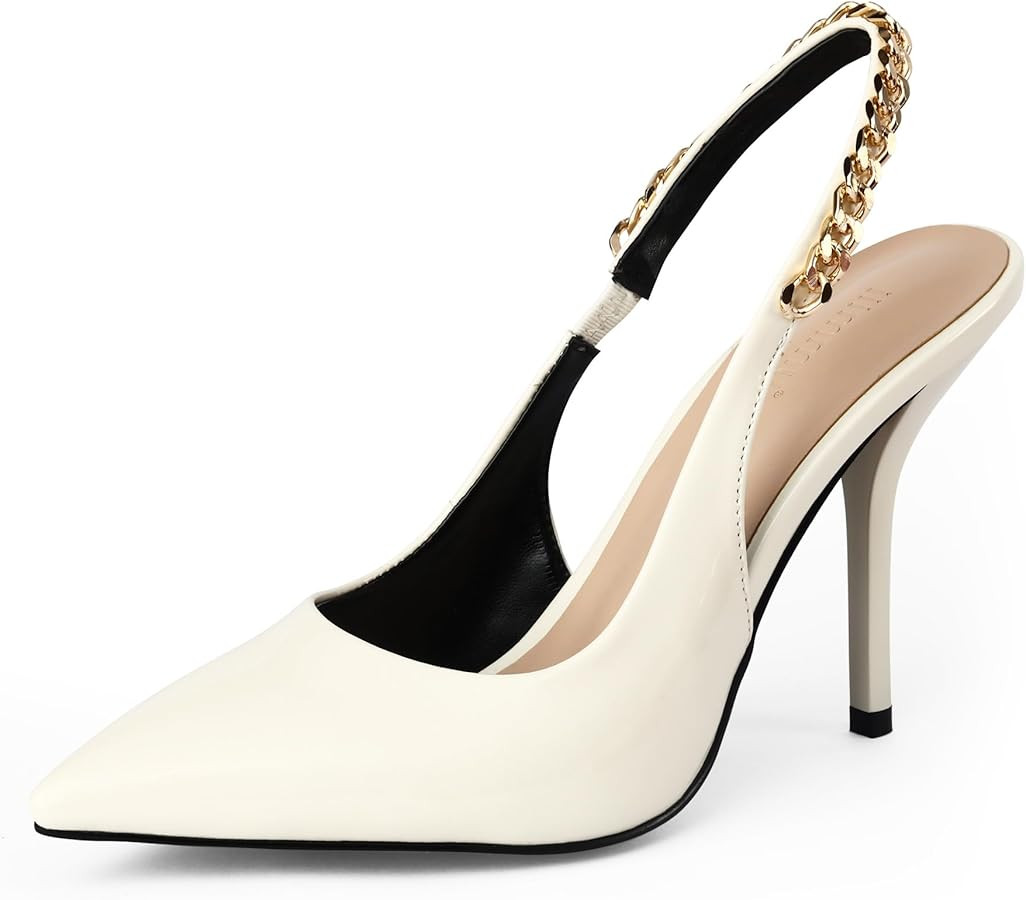 iiimmu Women's Stiletto Heels Closed Pointed Toe 4 in Heels for Women Patent Leather Pumps with C... | Amazon (US)