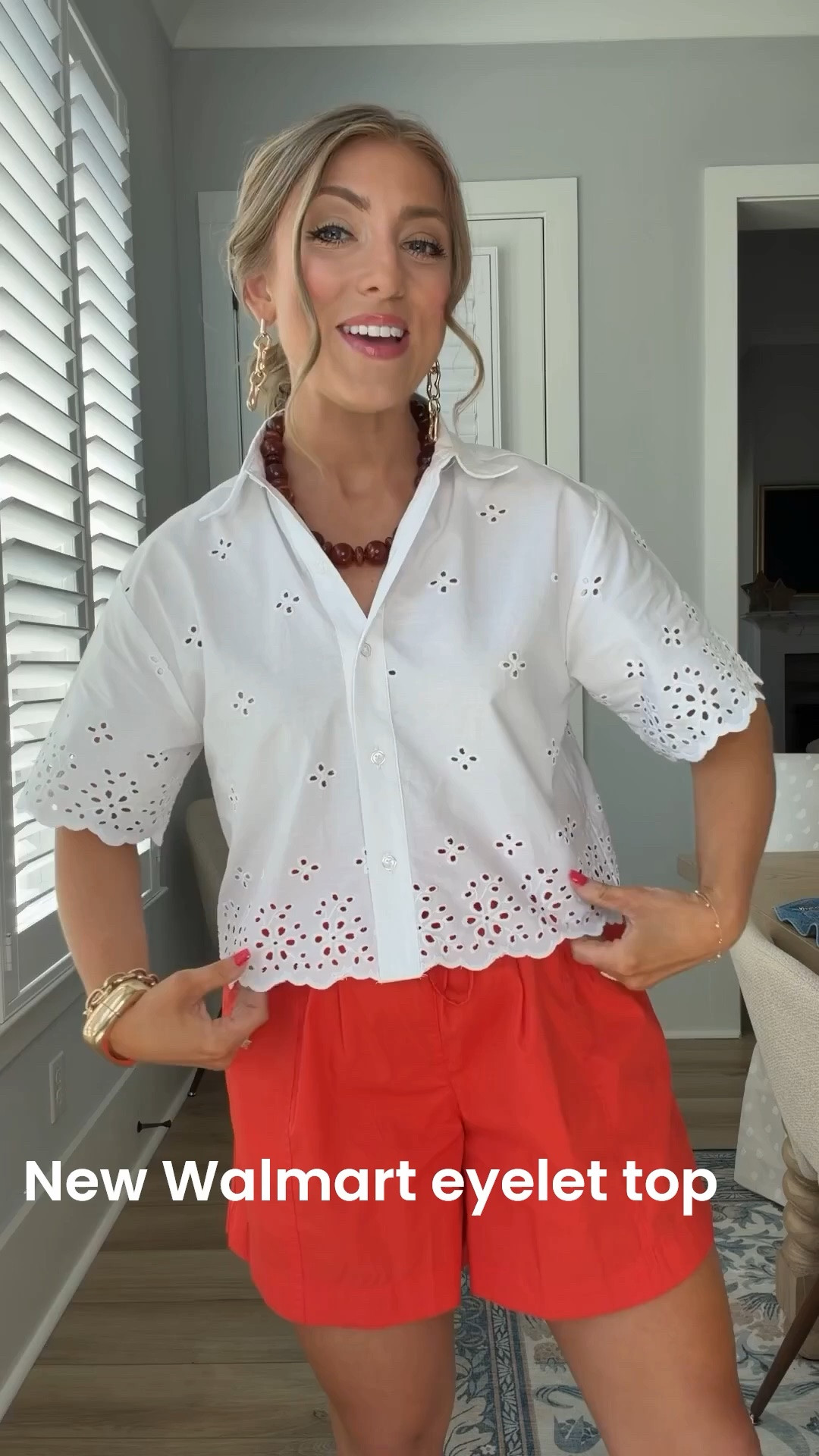 New Walmart fashion arrivals are SO good right now 😍❤️ This eyelet top instantly made these orange shorts feel so elevated and polished. Such a cute summer outfit for vacations, BBQs, errands, or casual dinner nights. The details on this top look so much more expensive and the shorts are the perfect pop of color! 🙌🏻

#WalmartFashion #WalmartFinds #SummerOutfit #AffordableFashion #EyeletTop #VacationStyle #CasualChic #WalmartStyle #EverydayStyle #SummerFashion #AffordableStyle #OOTD #WalmartNewArrivals #FashionFinds #MomStyl

#LTKootd #LTKPetite
