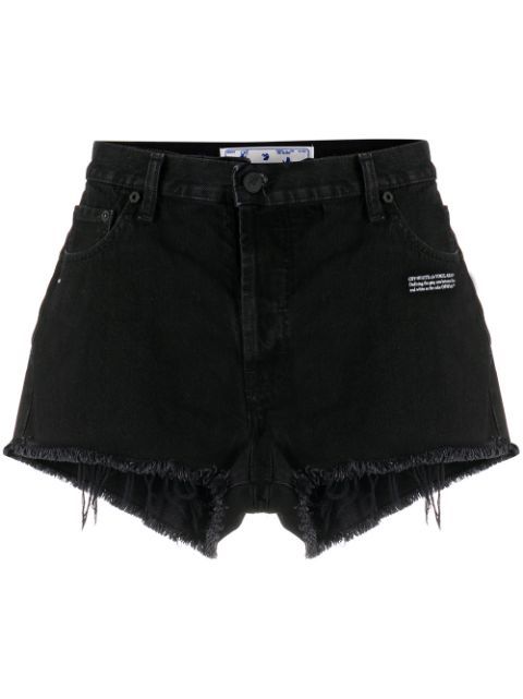 Off-White Logo Print Denim Shorts - Farfetch | Farfetch (RoW)