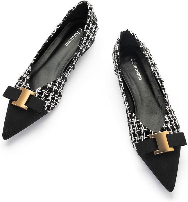 C.Paravano Women’s Flats I Flat for Women Leather I Pointed Toe Flats I Ballet Flats for Women ... | Amazon (US)