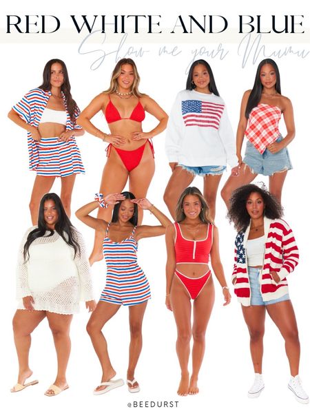 Memorial Day weekend outfits! Memorial Day looks from Show Me Your Mumu, Red White and Blue outfits, patriotic outfits, red swimsuit, swimsuit coverup, romper

#LTKstyletip #LTKswim #LTKSeasonal