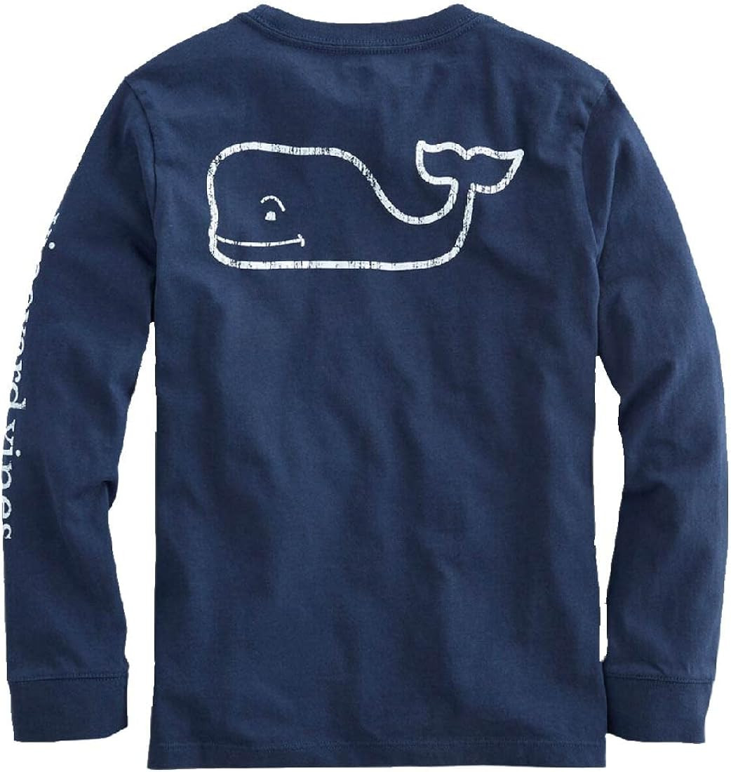 vineyard vines Kids' Long-Sleeve Vintage Whale Garment-Dyed Pocket Tee | Amazon (US)