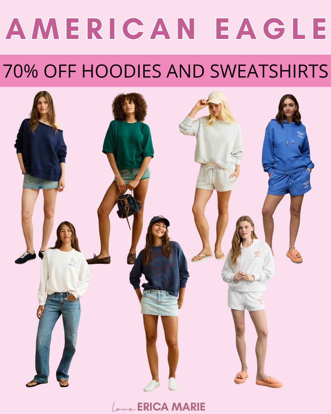 Easy to throw-on-and-go cozy layers or wear them as is for the new season! I found these hoodies and sweatshirts at 70% off. Add them to your cold-weather wardrobe and pair them with jeans, a skirt, or shorts.

#HoodiesAndSweatshirts #FallFashion #CozyStyle #SweatshirtWeather #FallOutfits #WardrobeEssentials  

 #LTKSaleAlert