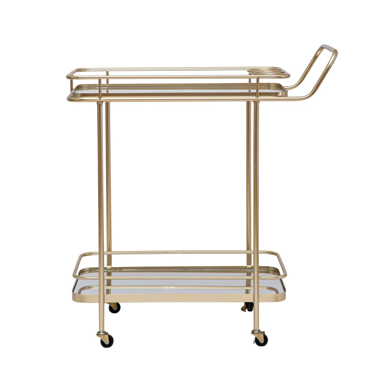 Glass & Gold 2-Tiered Mirrored Bar Cart | Modern Locke