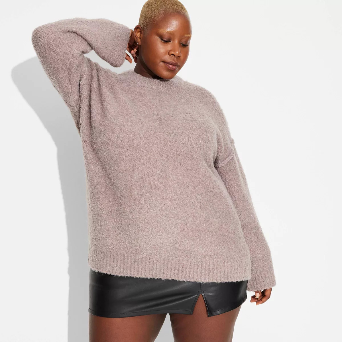 Women's Crewneck Oversized Boucle Pullover Holiday Sweater - Wild Fable™ | Target