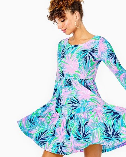 Women's Geanna Swing Dress in Green Size Small, Beach Bash - Lilly Pulitzer | Lilly Pulitzer