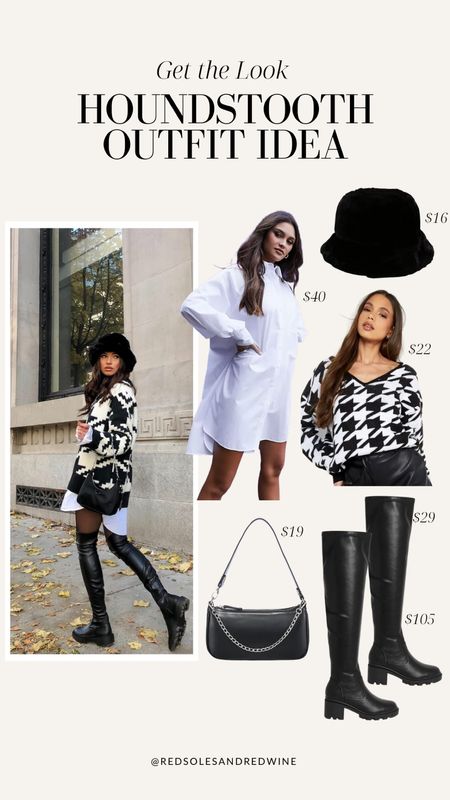 Houndstooth Outfit Idea! 

Shirt dress, houndstooth sweater, over the knee boots, fur hat, fall style, fall outfit, outfit idea

#LTKunder100 #LTKSeasonal #LTKstyletip