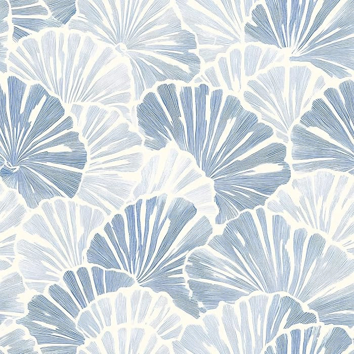 Blue and White Wallpaper – Modern Beach Peel and Stick Wallpaper, Self-Adhesive Vinyl for Bathr... | Amazon (US)