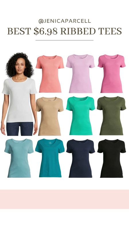 These crewneck ribbed tees are so affordable at only $6.98! This would be such a great staple to your closet, and they come in 10 different colors that are perfect for springtime!

Spring Fashion / Spring Outfit / Walmart Fashion / Summer Outfit / Affordable / Budget / Women's Casual Outfit / Classic Style / Elevated Style / Dress Up or Down / Summer Outfit / Spring Staple

#LTKfindsunder100 #LTKSeasonal #LTKfindsunder50