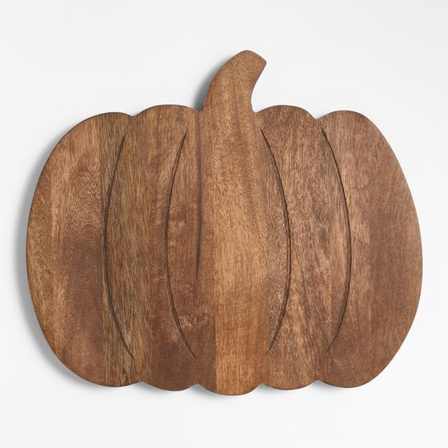Pumpkin Wood Serving Board | Crate & Barrel