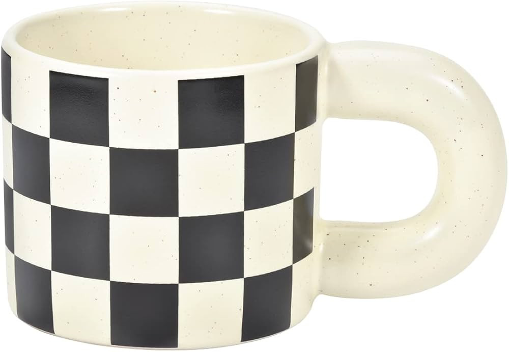 Denovin Ceramic Coffee Mug, Cappuccino Espresso Demitasse Cute Cup with Fat Handle, 10oz Perfect ... | Amazon (US)