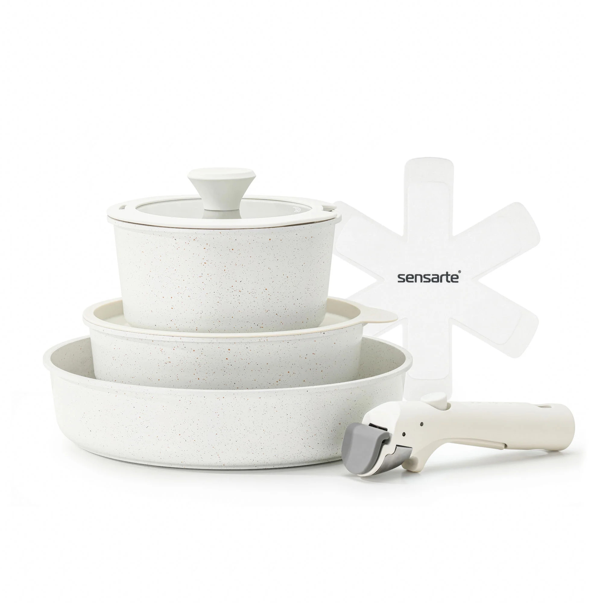 SENSARTE Nonstick Pots and Pans Set with Detachable Handle, 8pcs Cooking Pots and Pans Set with R... | Walmart (US)