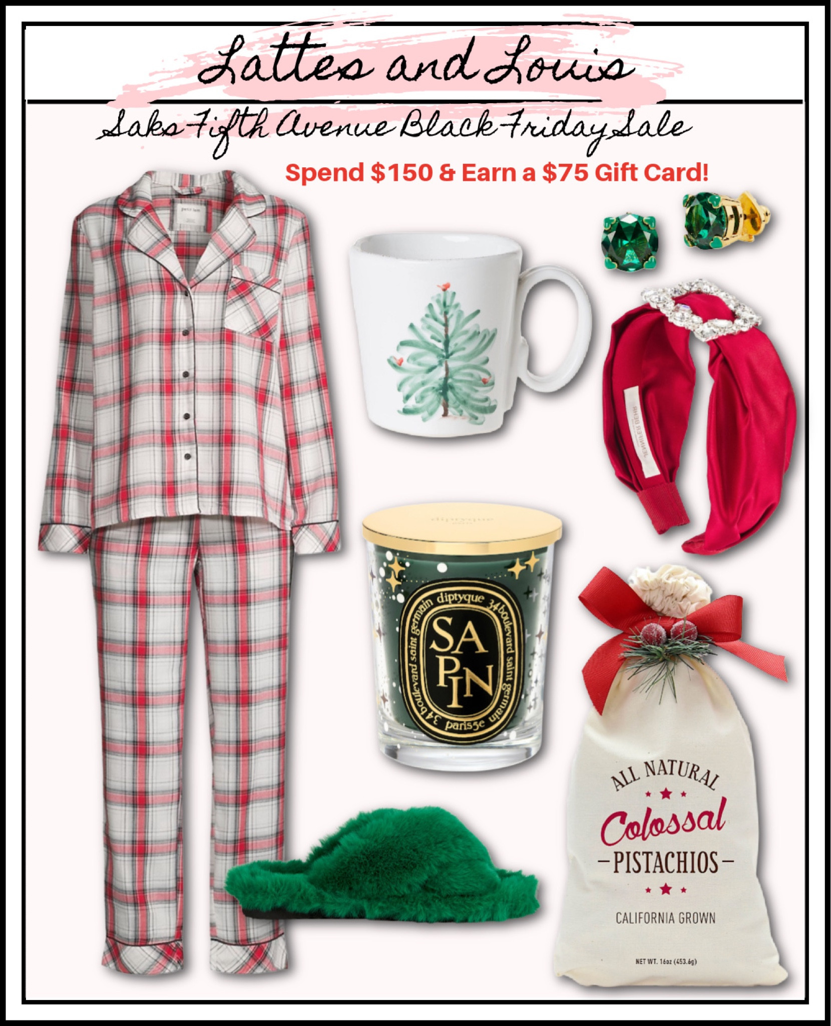 Spend $150 earn a $75 gift card at Saks Fifth Avenue during the Black Friday sale!

Christmas, pajamas, holiday outfit, slippers 

#LTKHoliday #LTKGiftGuide #LTKCyberweek