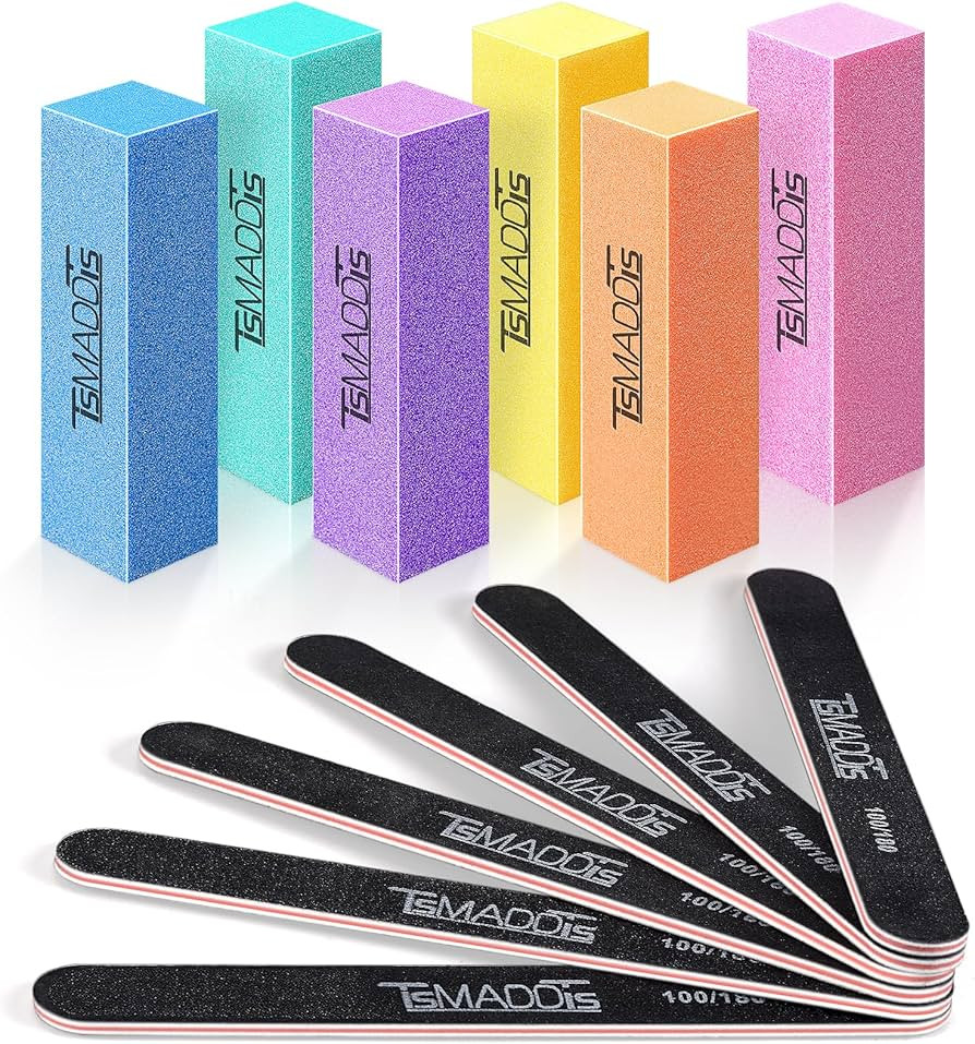 Nail Files and Buffer, TsMADDTs Professional Manicure Tools Kit Rectangular Art Care Buffer Block... | Amazon (US)