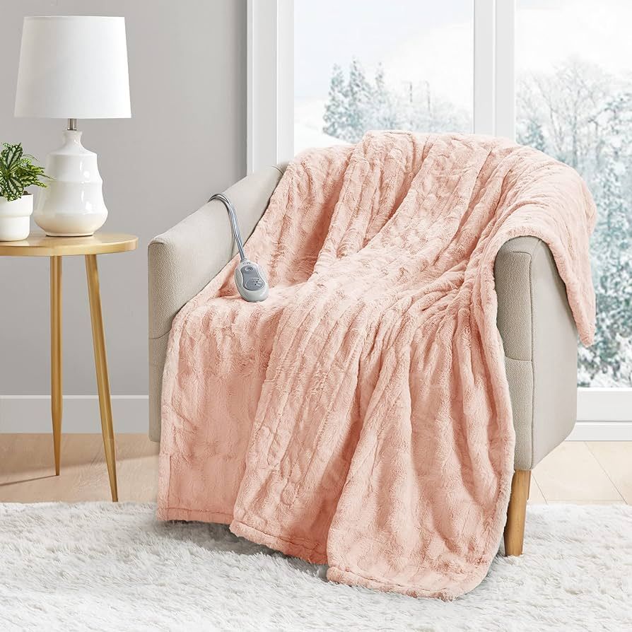 MP2 Heated Plush Sherpa Throw - Electric Blanket for Lap w/ 3 Heating Levels & 2 Hours Auto Shut ... | Amazon (US)