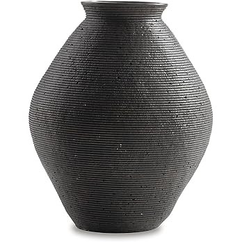 Signature Design by Ashley Hannela 12" Modern Distressed Polyresin Vase, Antique Brown | Amazon (US)
