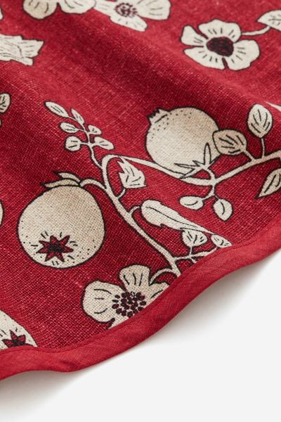 Linen-blend Christmas Tree Mat - Red/patterned - Home All | H&M US | H&M (US + CA)