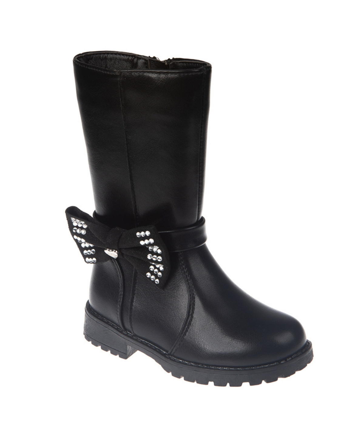 Vince Camuto Toddler Girls Tall Bow with Rhinestones Boot - Black | Macy's