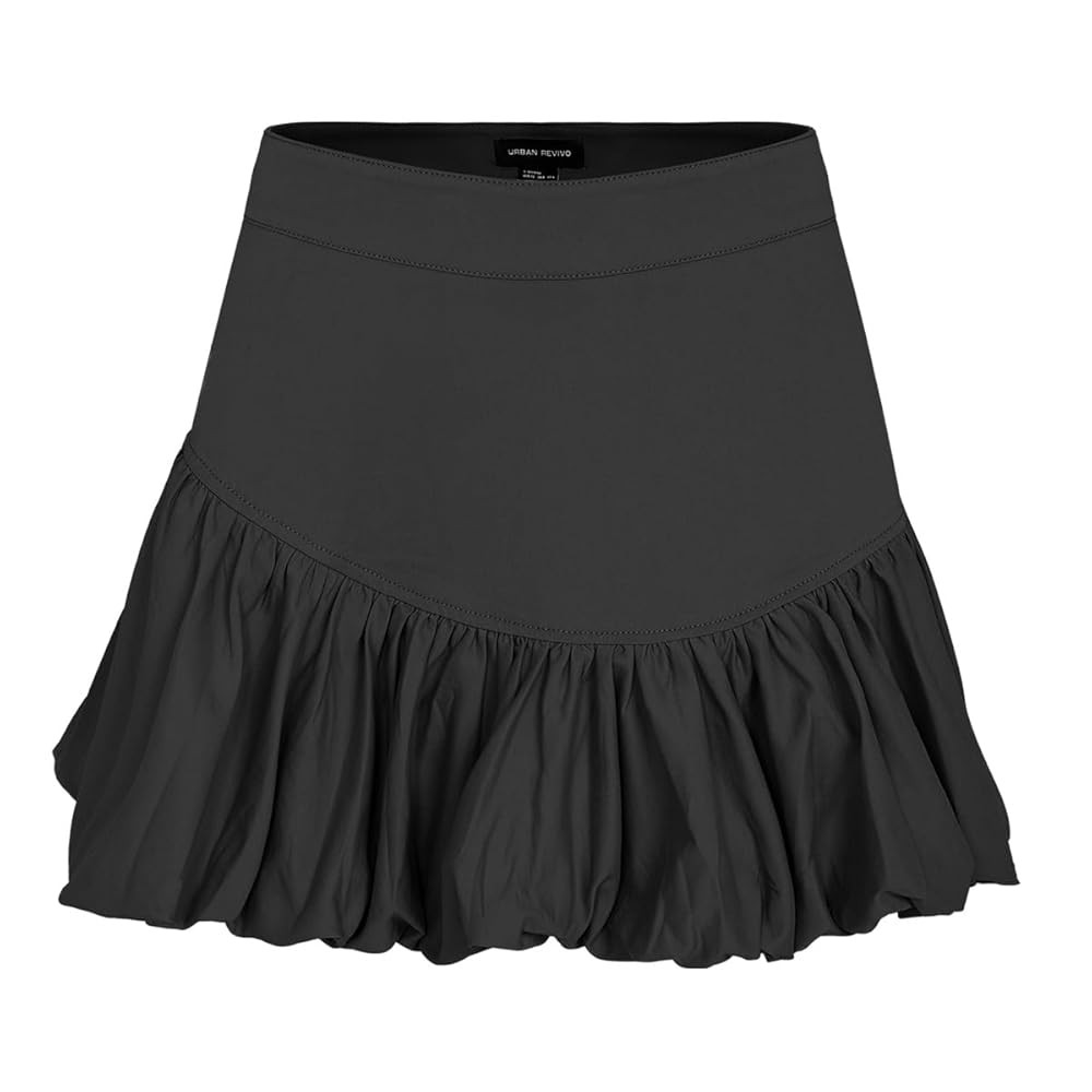 Women Bubble Mini Skirts Balloon High Waist Ruffle Hem Summer Puffy Cute A-Line Sexy Y2K Skirt | Amazon (US)