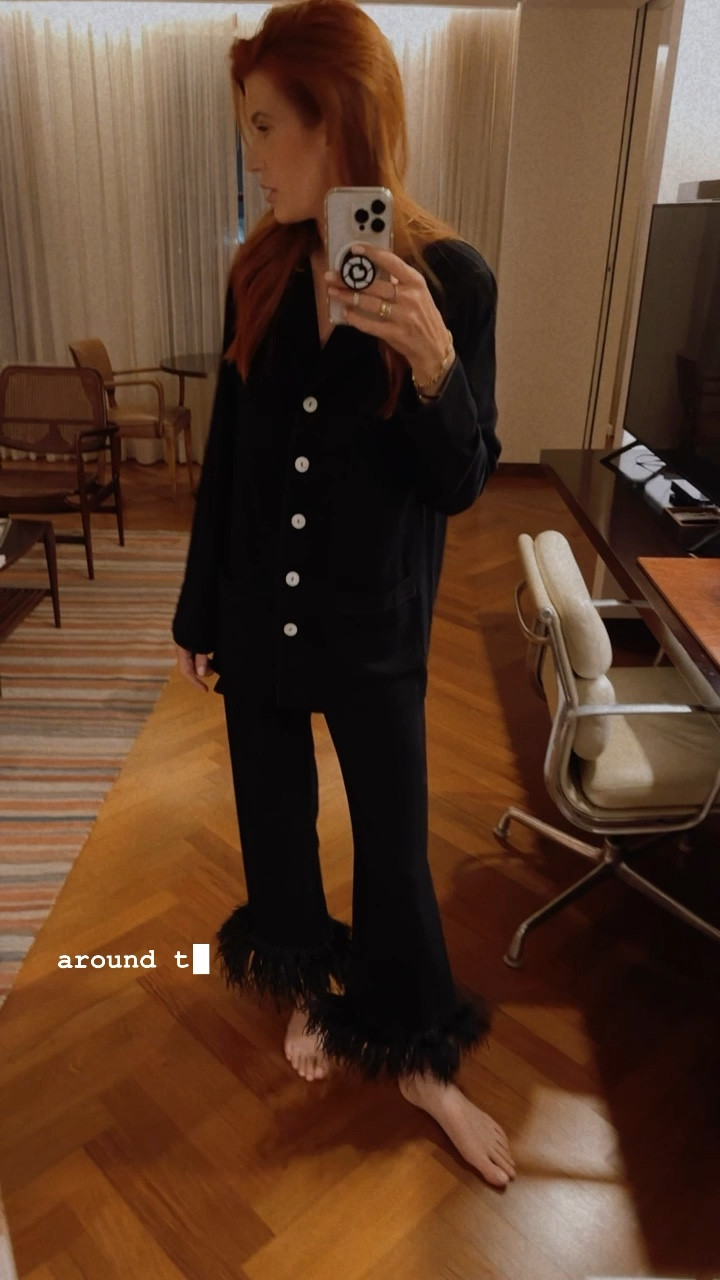 I wear these pajamas to girl cocktail parties on vacations when we’re with other people and also on work trips. They serve a lot of purposes I dry clean them when I need to and just snap the feathers off. I’ve had them for over a year and there’s still a trending item And I plan to keep wearing them.

#LTKSeasonal #LTKGiftGuide #LTKFind