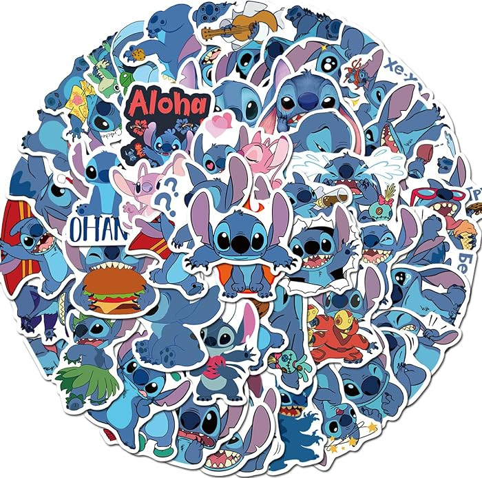50pcs Lilo Stitch Stickers for Kids Water Bottle, Cute Stitch Cartoon Waterproof Vinyl Stickers f... | Amazon (US)