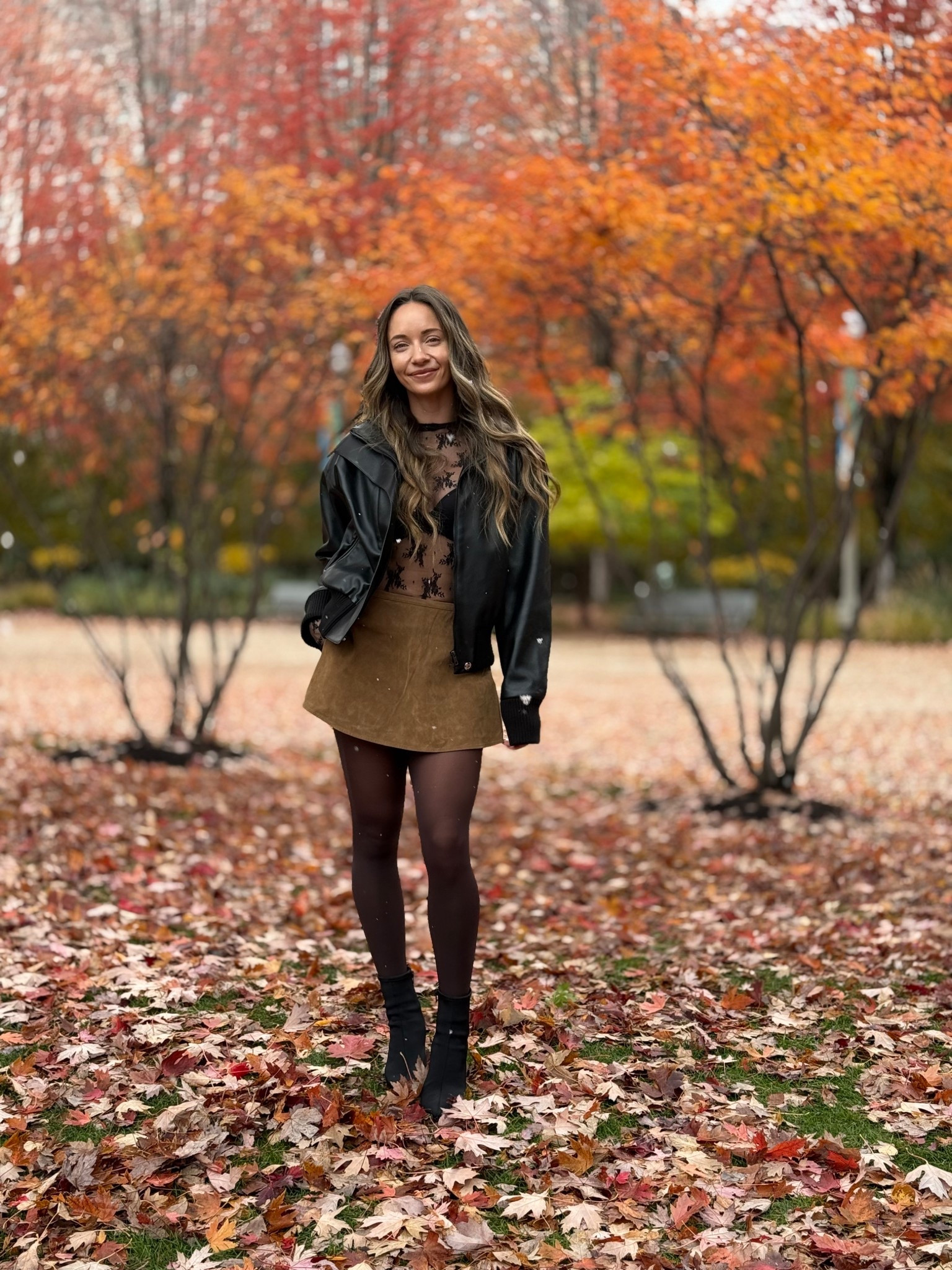 Fall outfit suede skirt skort and lace layering top on sale from free people! Thanksgiving outfit holiday party outfit leather jacket 

#LTKSaleAlert #LTKStyleTip #LTKHoliday