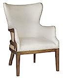 Pulaski Curved Back Arm Chair-Linen Accent Seating, White | Amazon (US)
