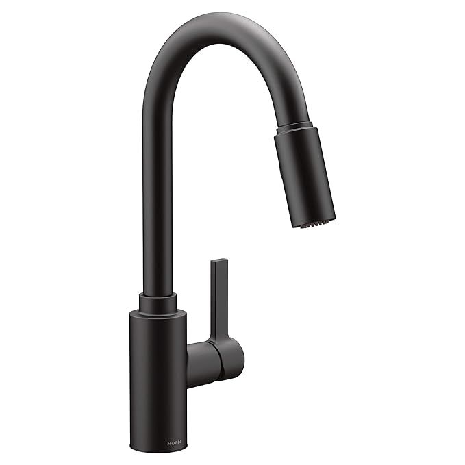 Moen 7882BL Genta Single-Handle Pull-Down Sprayer Modern Kitchen Faucet with Reflex and Power Cle... | Amazon (US)