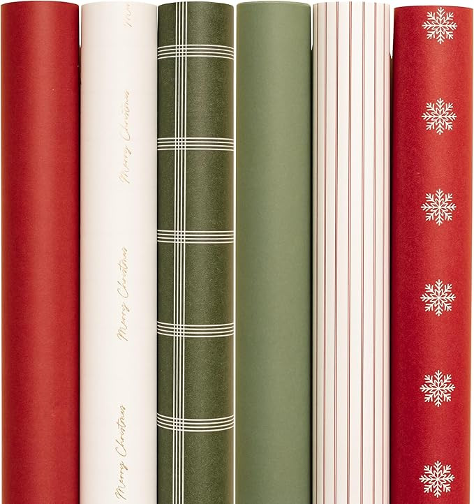 Merry Market Christmas Wrapping Paper Rolls, Premium Matte Gift Wrap, 30” x 168” Large Roll, ... | Amazon (US)