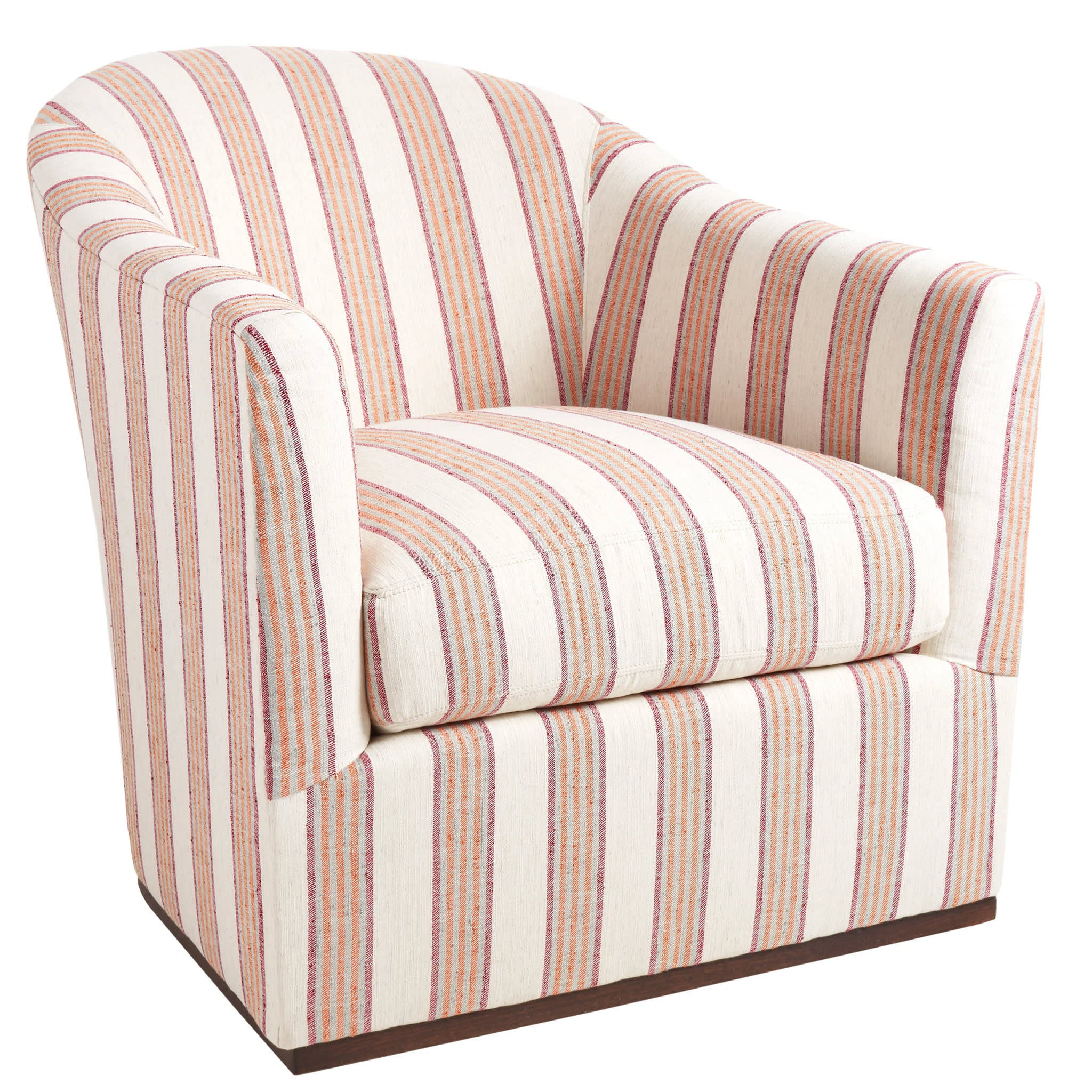 Vineyard Stripe Sunset Thunderbird Swivel Chair | Annie Selke