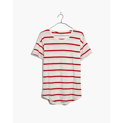 Whisper Cotton Crewneck Tee in Creston Stripe | Madewell