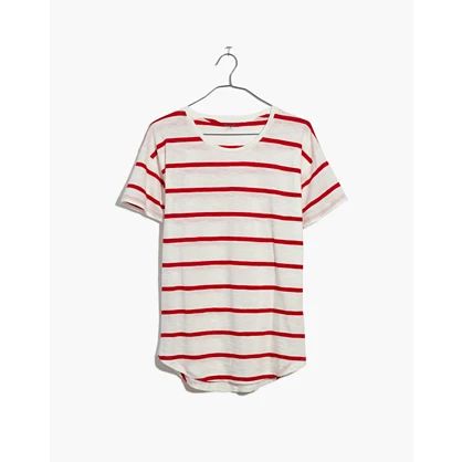 Whisper Cotton Crewneck Tee in Creston Stripe | Madewell