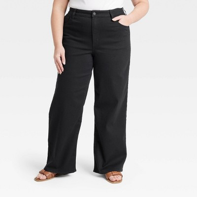 Women's High-Rise Wide Leg Jeans - Universal Thread™ Black 17 | Target