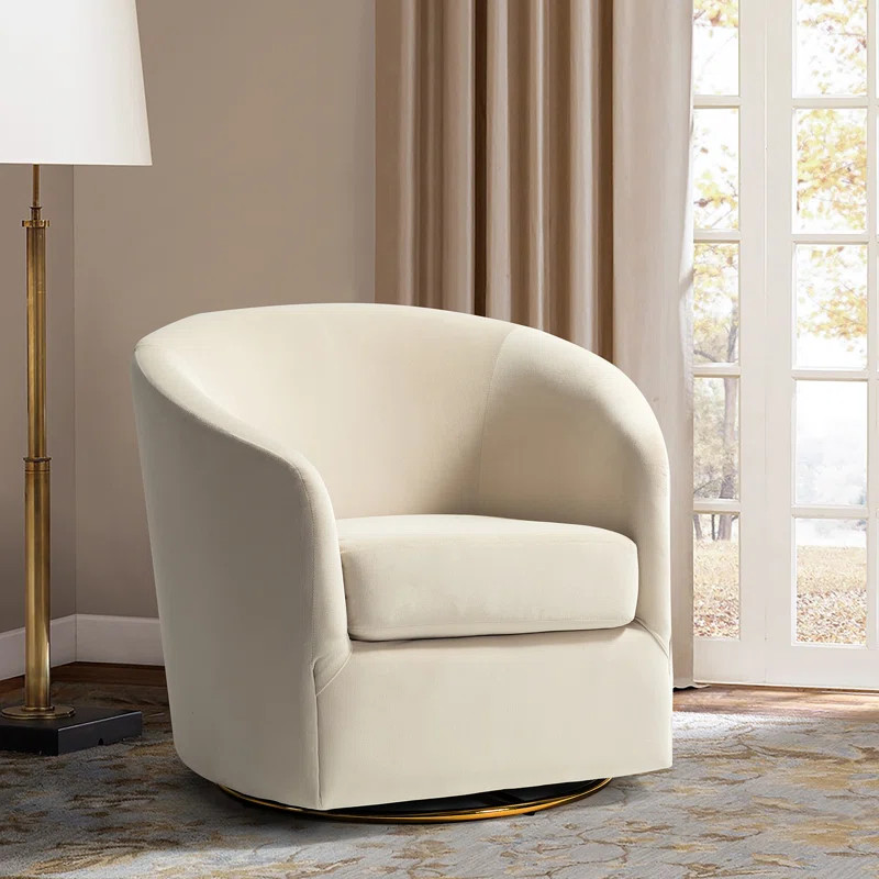 Holden 31.5'' Wide Velvet Swivel Barrel Chair | Wayfair North America