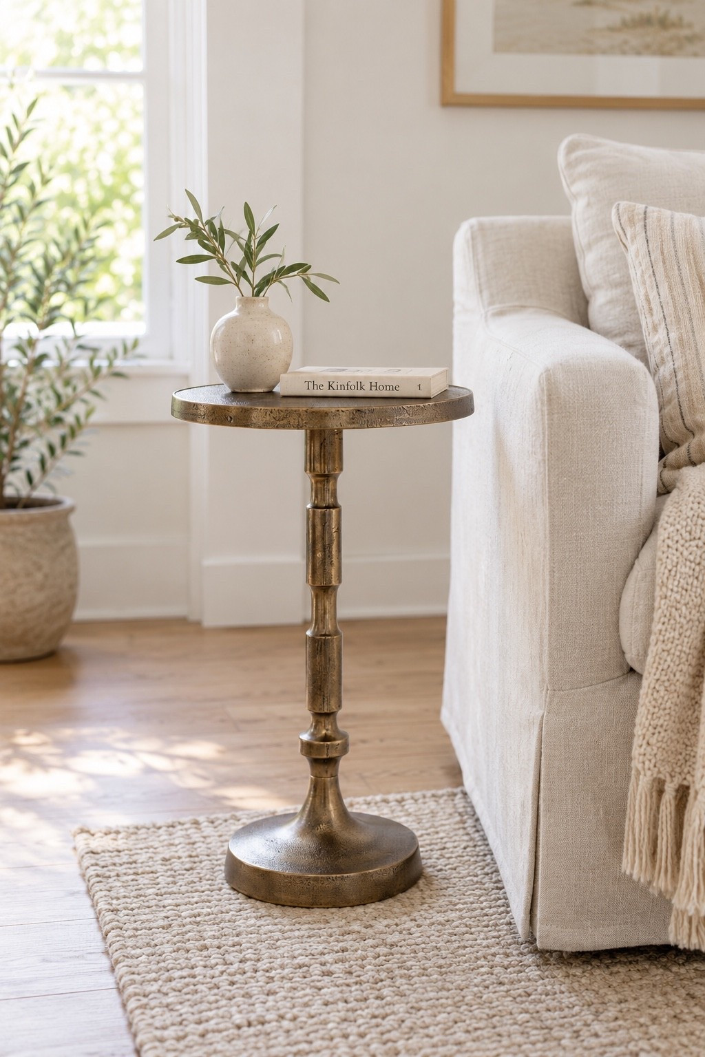 A little accent table moment that makes the whole space feel more elevated ✨ I love the warm brass finish and how easy it is to style next to a sofa or chair. Simple, timeless, and so pretty in a real home. 🤎

#ad #wayfair #wayfairpartner @Wayfair