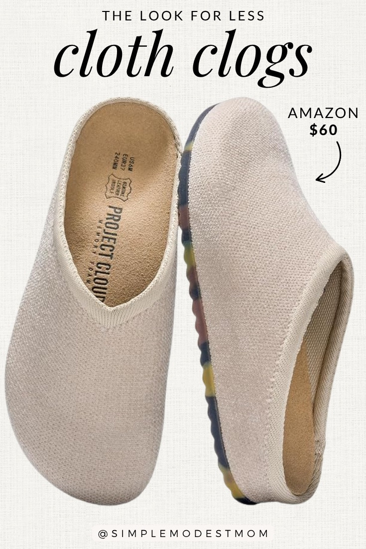 The Look for Less: $60 Amazon Cloth Clogs

The cloth clog look for less! These $60 Project Cloud Clogs from Amazon have that classic, easy-to-wear style without the $160 price tag. A great Rothy's clog alternative for everyday outfits, running errands, travel, and casual summer style.

#LTKootd #LTKSeasonal