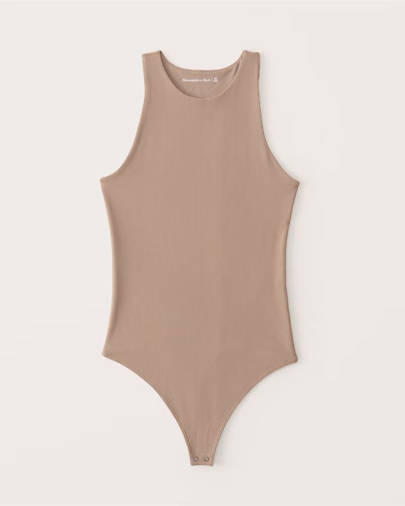 Refined Seamless Rib Fabric Scuba Bodysuit | Abercrombie & Fitch (US)