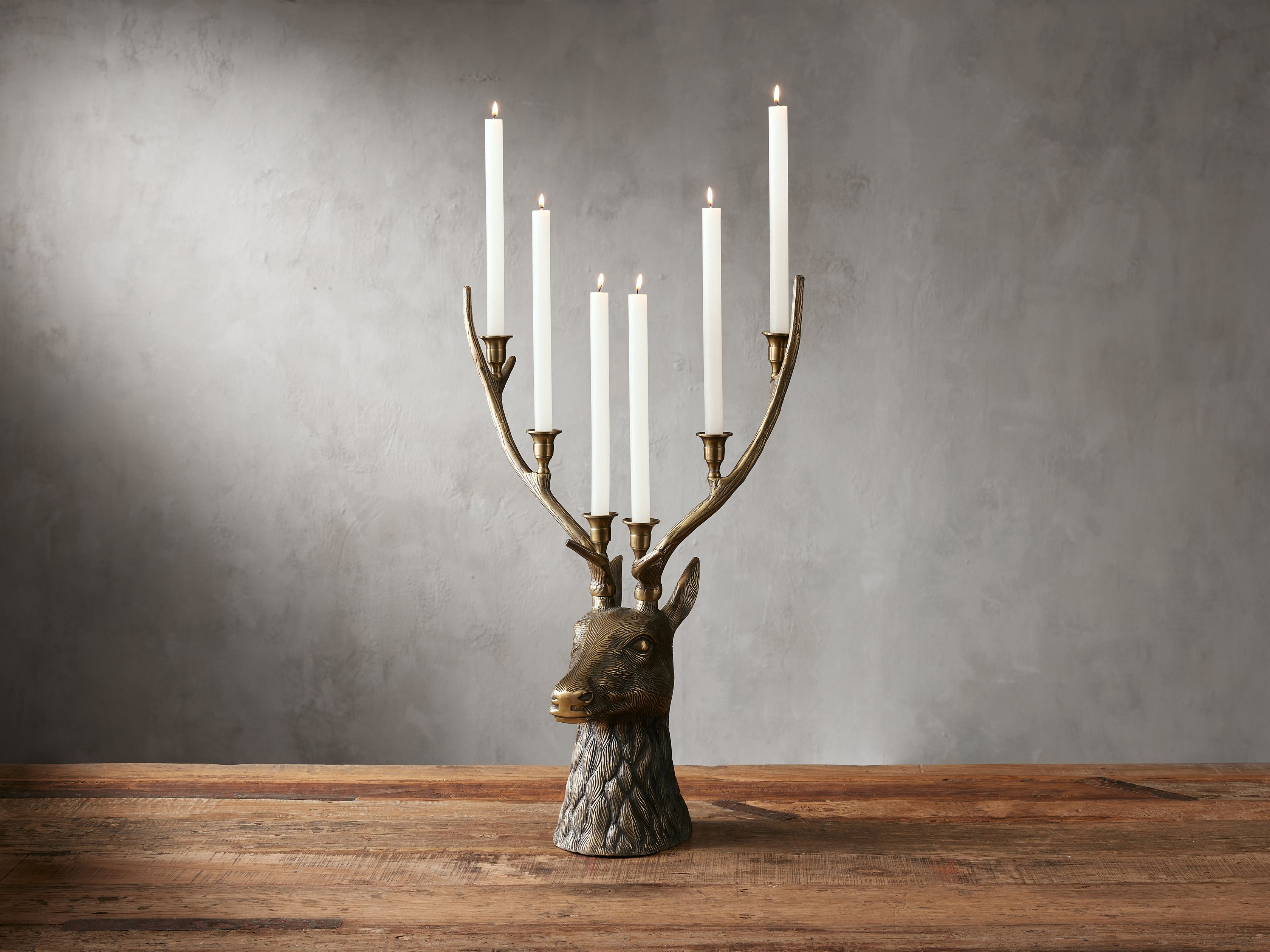 Stag Head Taper Candle Holder | Arhaus
