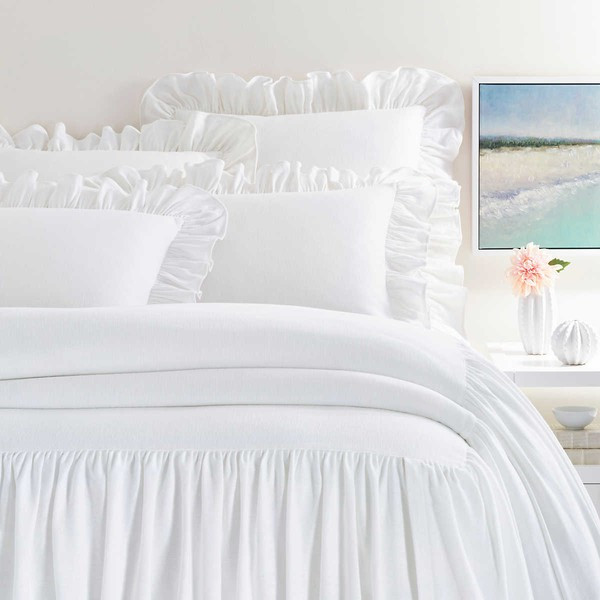 Wilton White Cotton Bedspread | Annie Selke