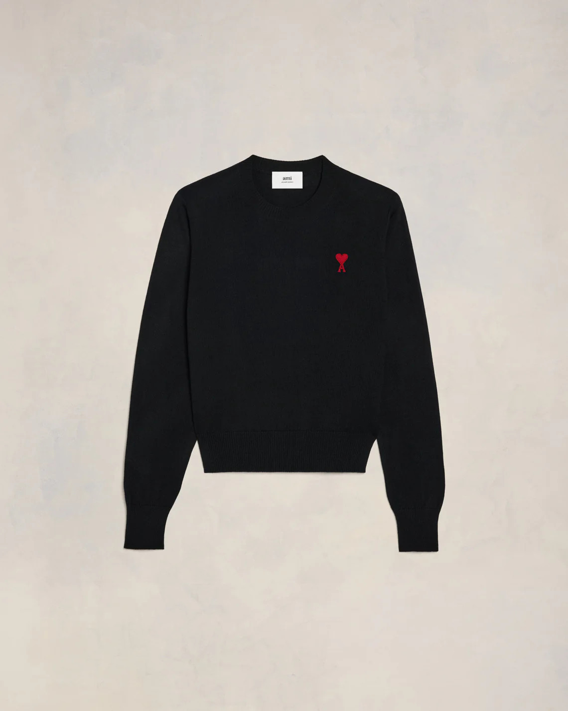 Black Red Ami De Coeur Crew Neck Sweater | AMI PARIS | AMI Paris FR