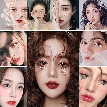 5504pcs 32 Sheets 30 Colors 3mm to 5mm Self-Adhesive Face Gems Stickers,Colorful Bling Rhinestone... | Amazon (US)