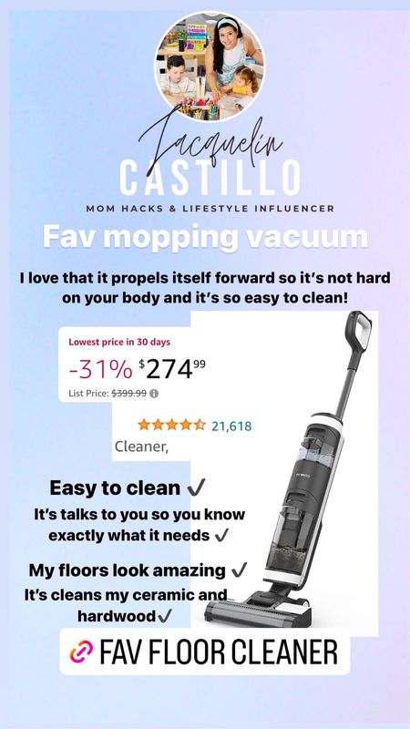 I absolutely love this Mop! It vacuums at the same time so I don’t have to do two separate steps, it’s super easy to clean with because it propels itself forward and leave my floors looking great! 

#LTKCyberweek #LTKGiftGuide #LTKhome